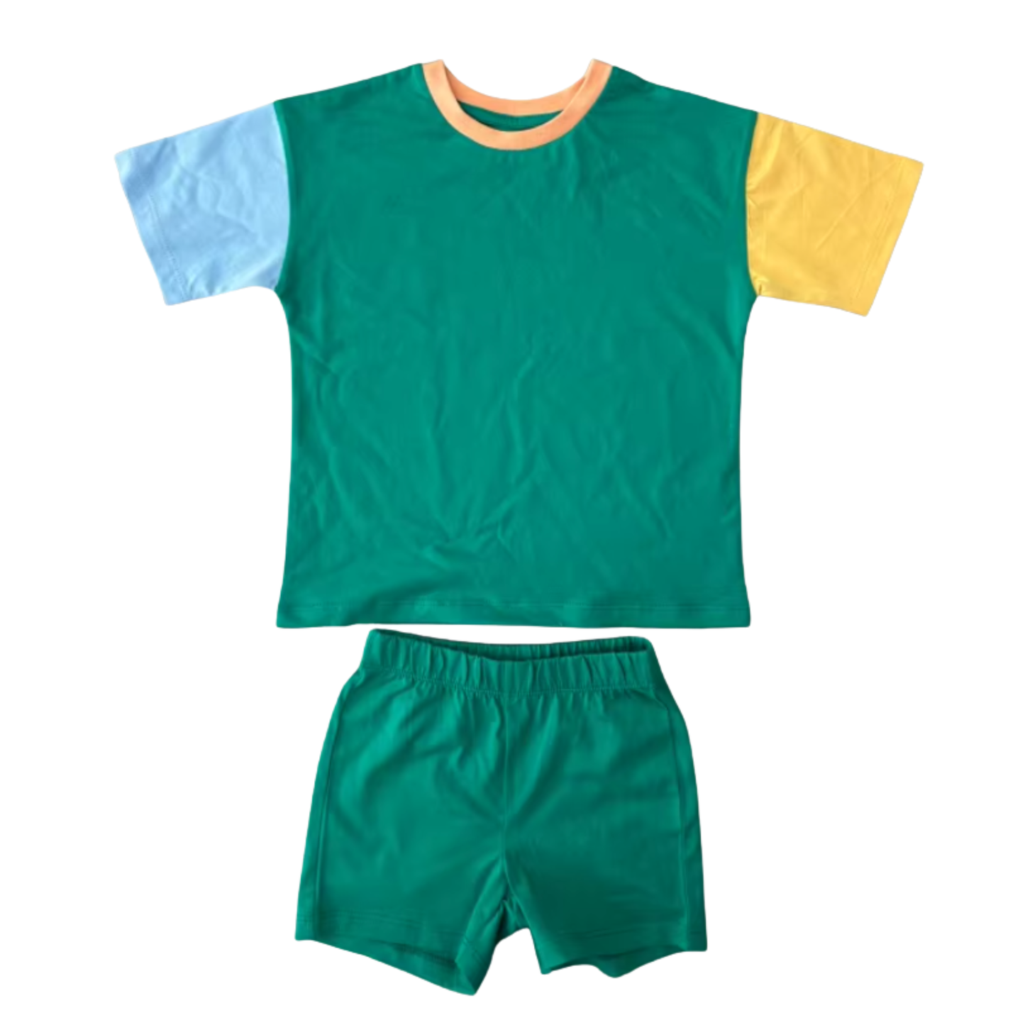 Organic Cotton Colorblock Tee and Shorts Set