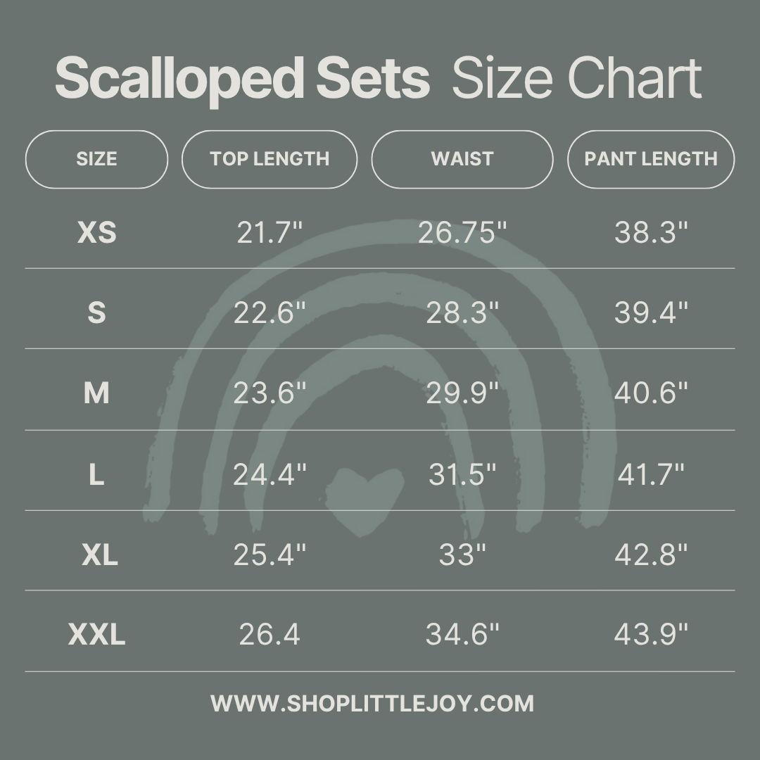 Women's Christmas Scalloped Set - Green or Brown