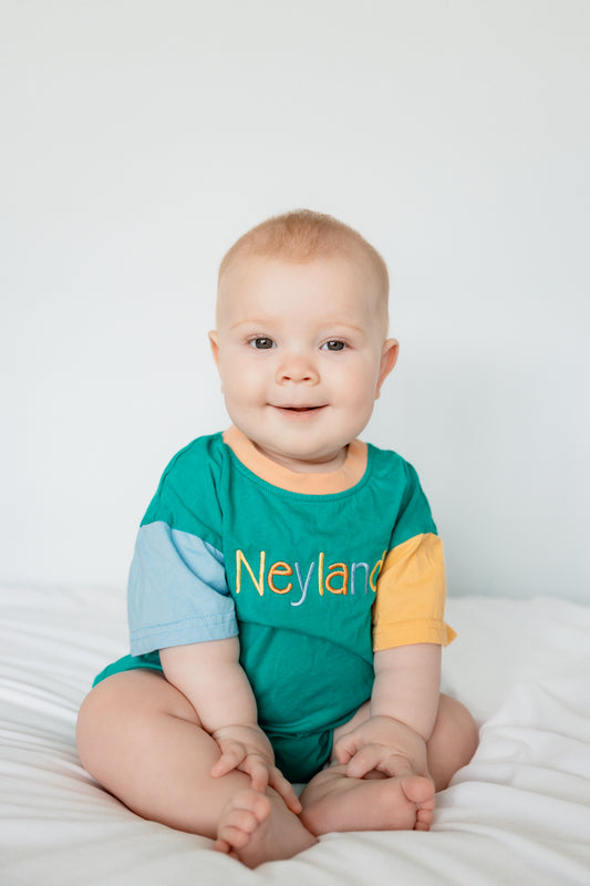 Organic Cotton Colorblock T-Shirt Romper