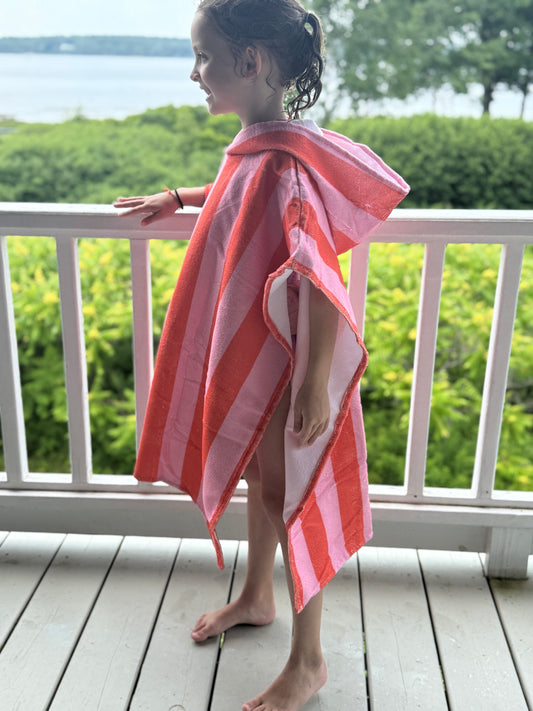 Cabana Stripe Beach Towel Poncho
