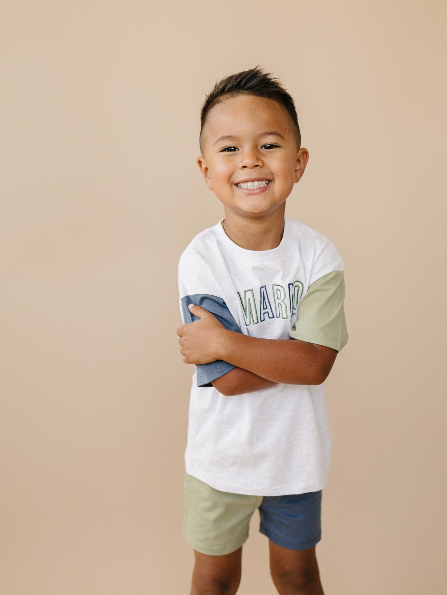 Organic Cotton Colorblock Tee and Shorts Set