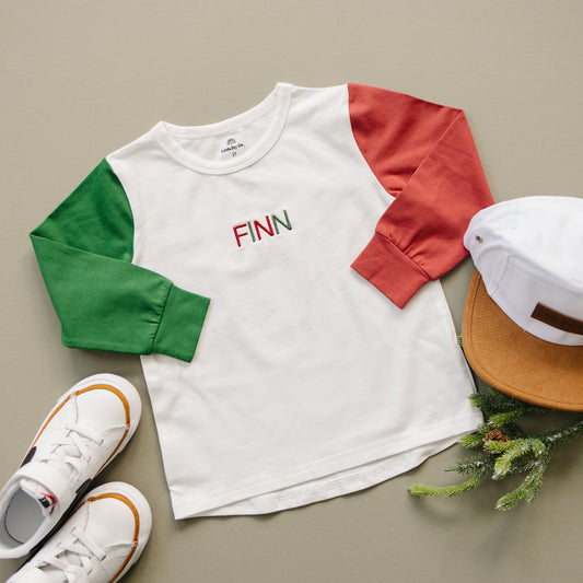 Organic Cotton Colorblock Christmas Tee