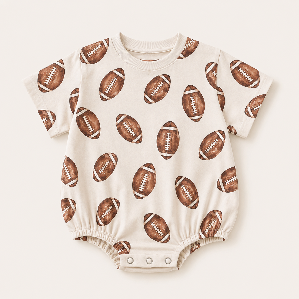 GAMEDAY PRESALE Football Print T-Shirt Bubble Romper *Early August