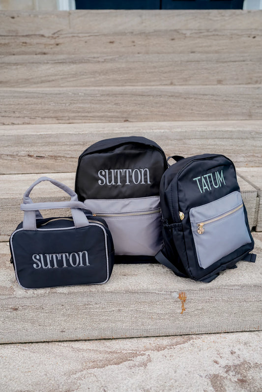 Black & Gray Colorblock Backpack - two sizes