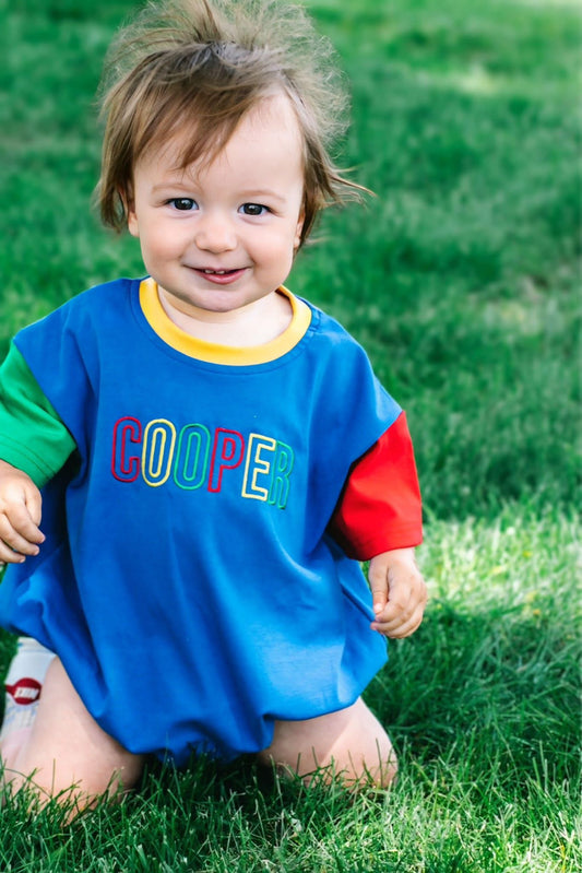 90s Colorblock T-Shirt Bubble Romper