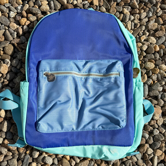 Blue & Teal Colorblock Backpack - two sizes