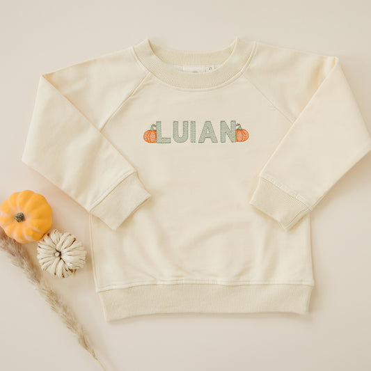 Organic Cotton Crewneck Sweatshirt - Cream