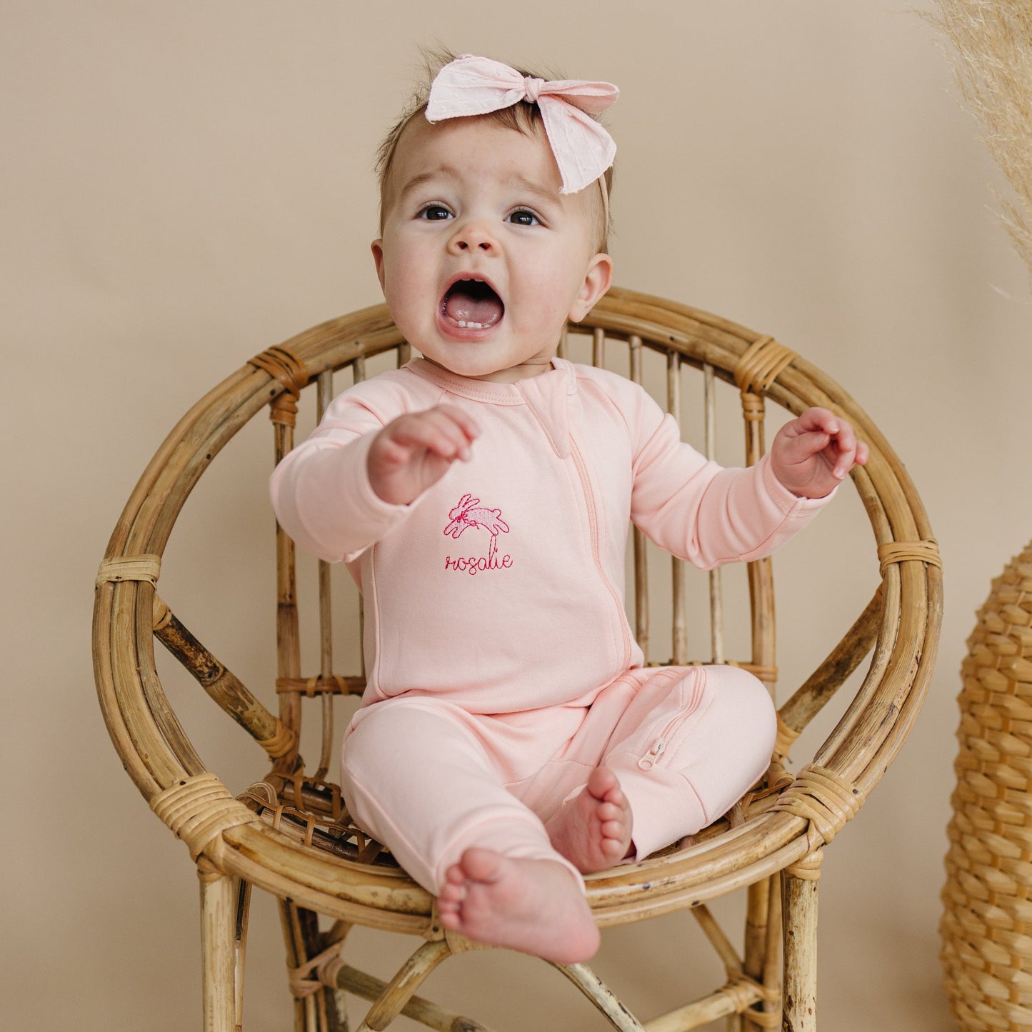 Blank Organic Cotton Zippy Romper - Pink