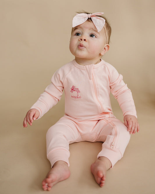 Blank Organic Cotton Zippy Romper - Pink