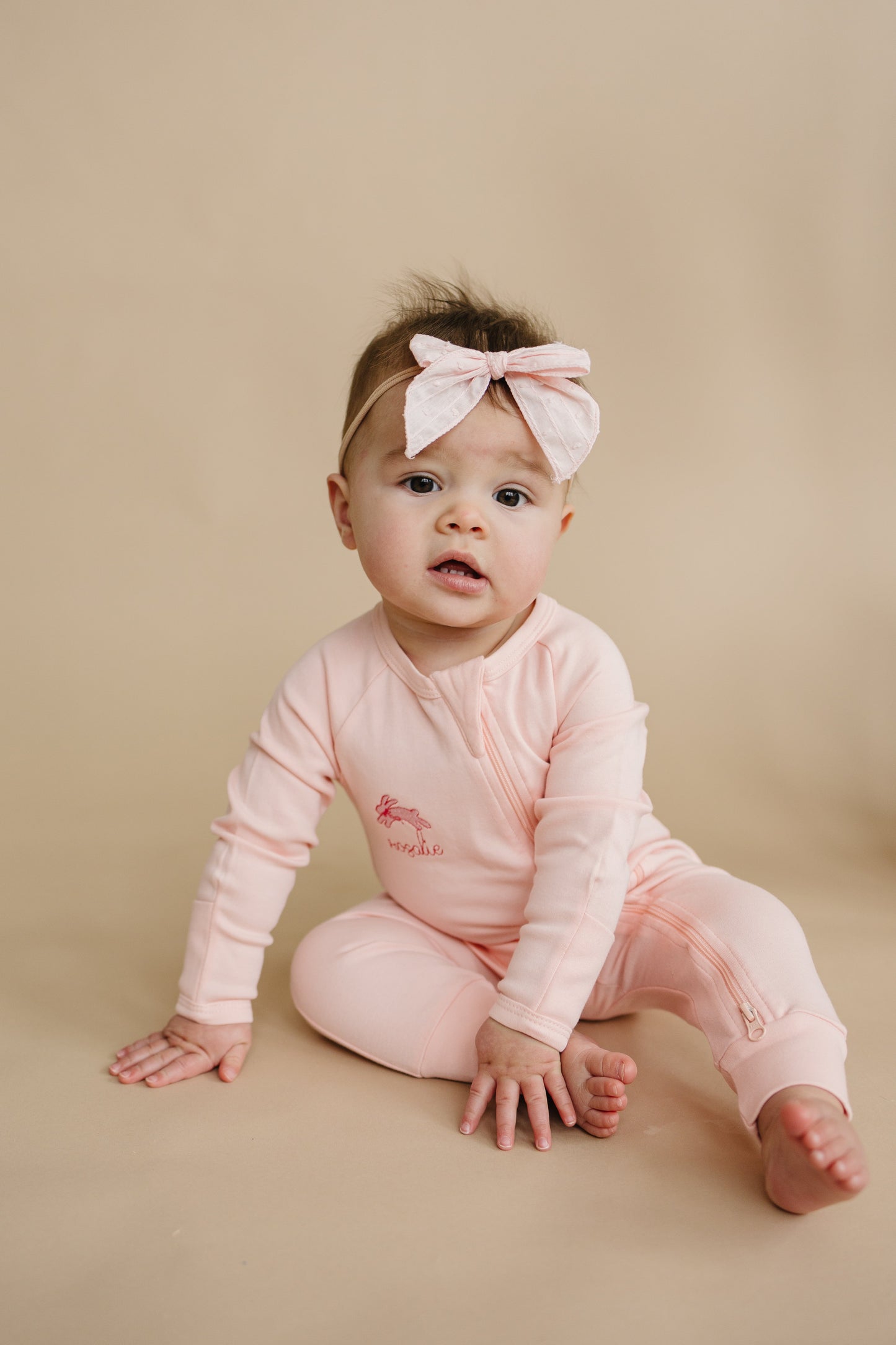 Blank Organic Cotton Zippy Romper - Pink