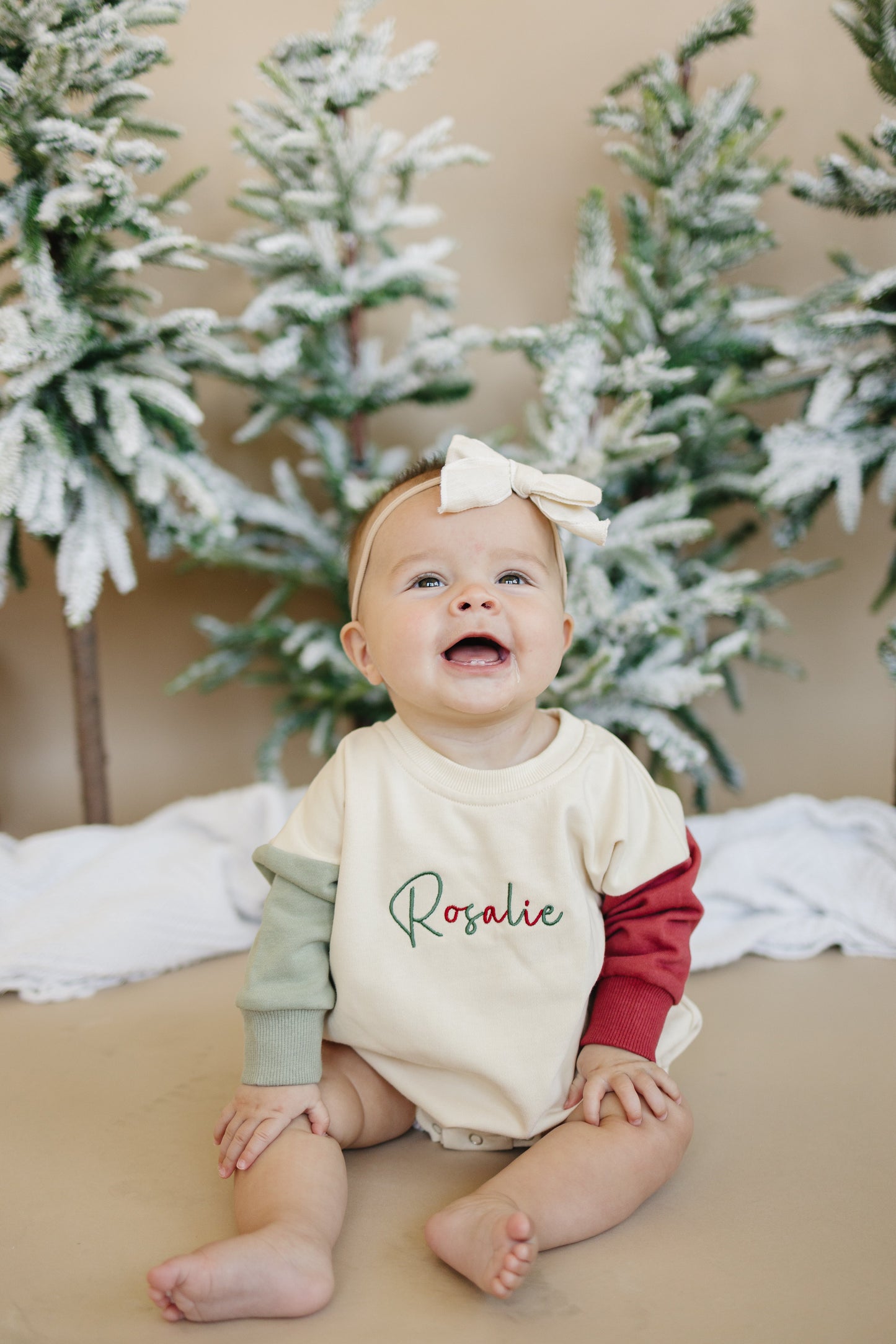 Christmas Colorblock Sweatshirt Romper