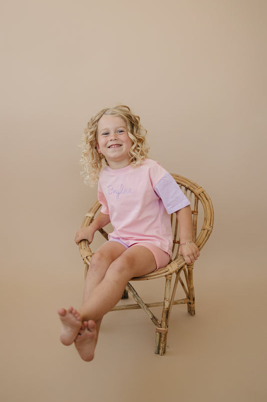 Organic Cotton Colorblock Tee and Shorts Set