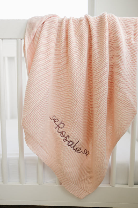 Sweater Knit Blanket - Pink or Blue