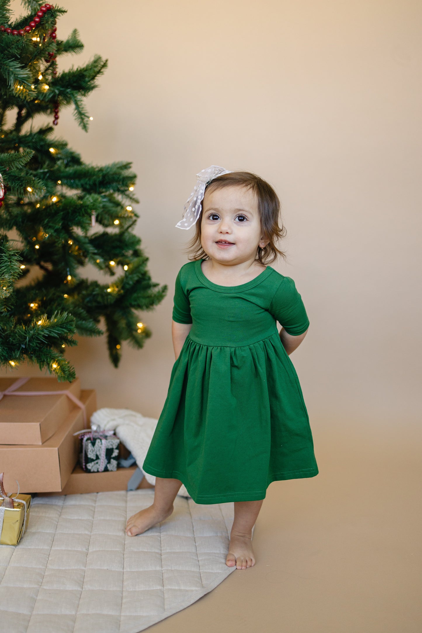 Organic Cotton Twirl Dress - Red St. Patrick's Green