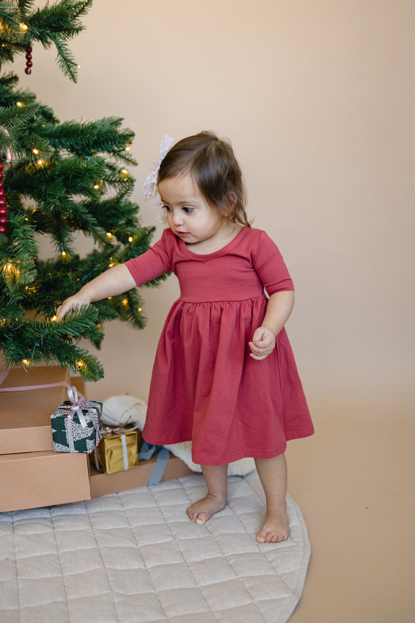 Organic Cotton Twirl Dress - Christmas