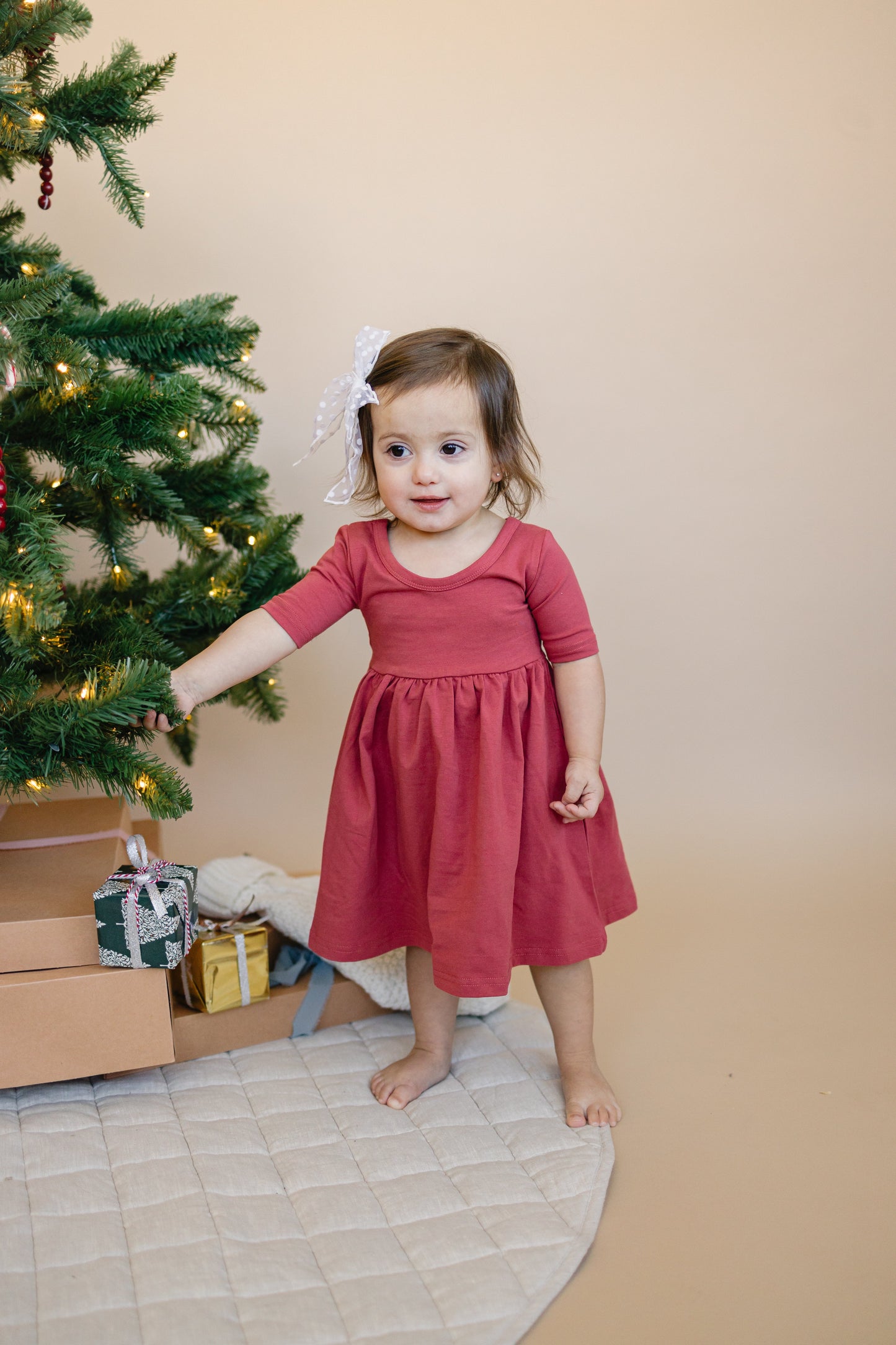Organic Cotton Twirl Dress - Christmas