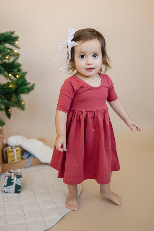 Organic Cotton Twirl Dress - Christmas