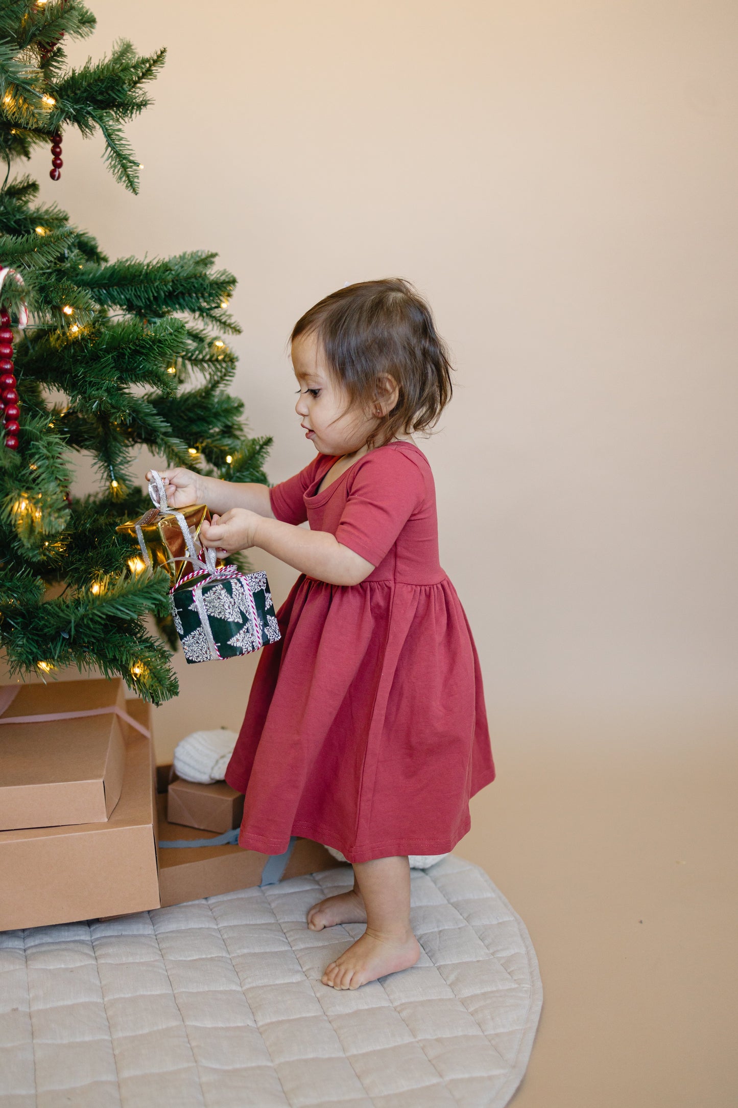 Organic Cotton Twirl Dress - Christmas
