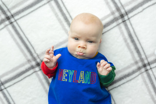 90s Colorblock Sweatshirt Bubble Romper