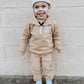 Organic Cotton Quarter-Zip Set - Tan