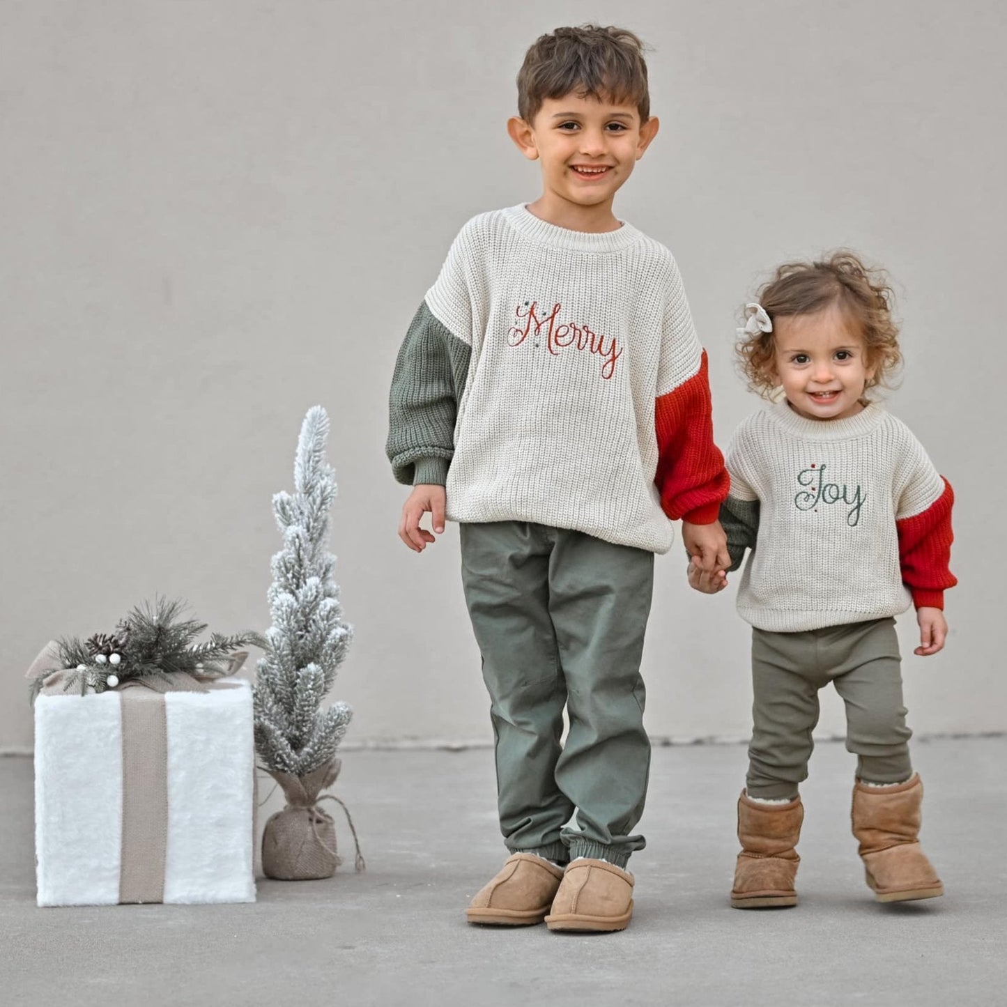 Christmas Colorblock Knit Sweater