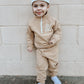 Organic Cotton Quarter-Zip Set - Tan