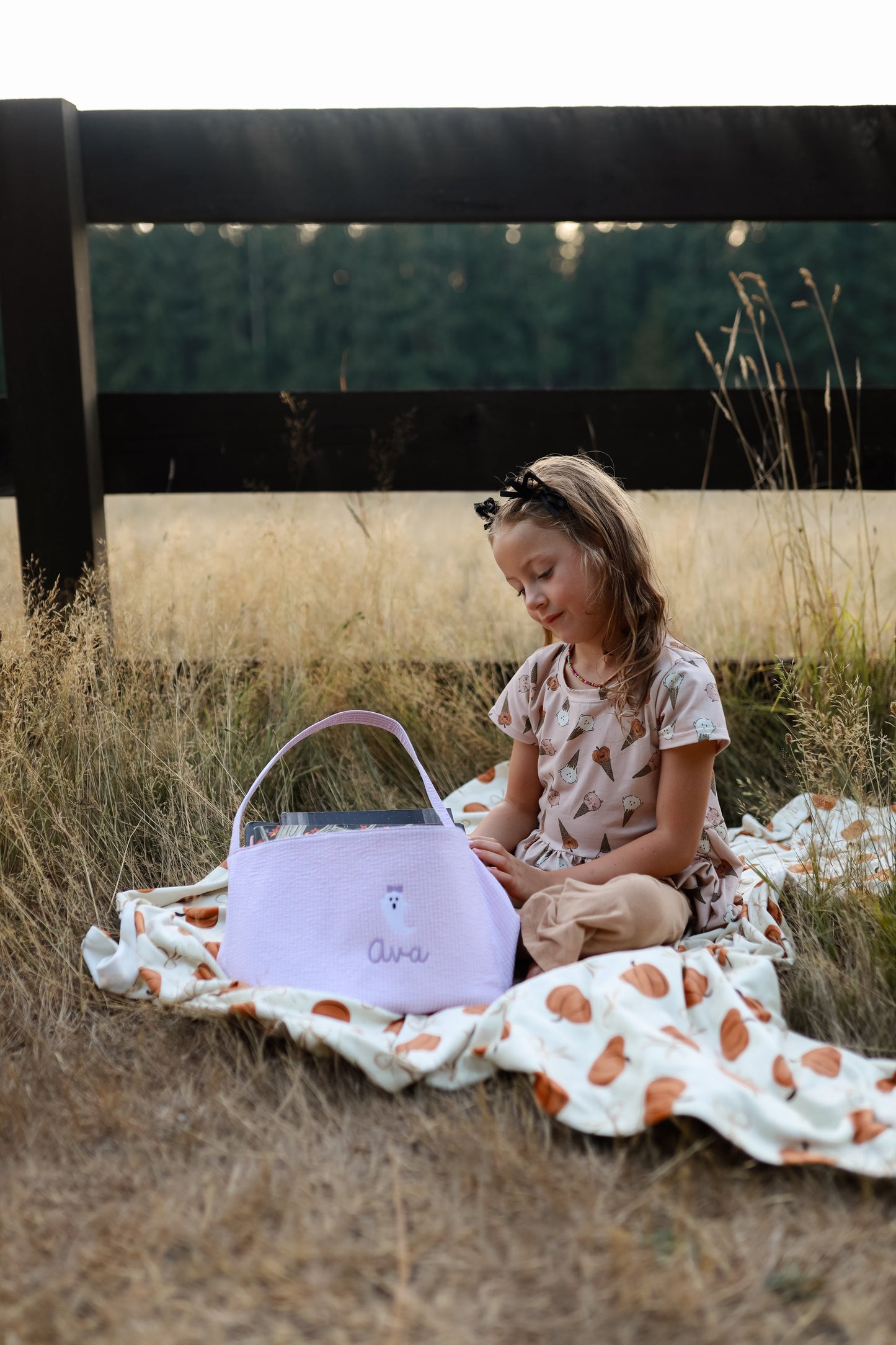 Seersucker Striped Halloween Bag - more colors