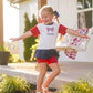 4th of July Colorblock Peplum Set - Top & Shorts