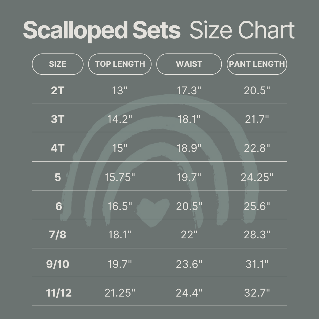 Girls Christmas Scalloped Set - Red, Cream, Green or Brown