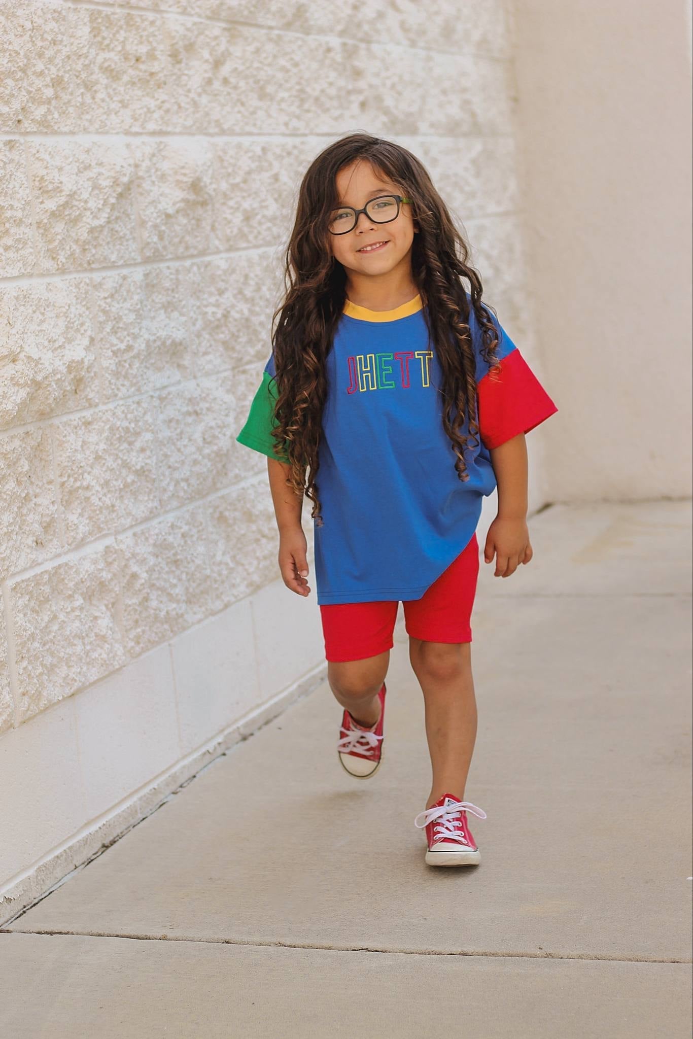 PRESALE 90s Colorblock Oversized Tee w/Optional Biker Shorts *mid-July