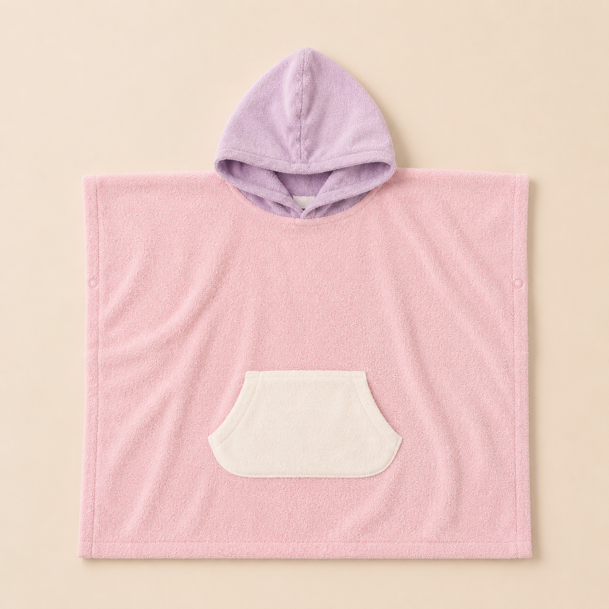 Colorblock Terry Beach Towel Poncho