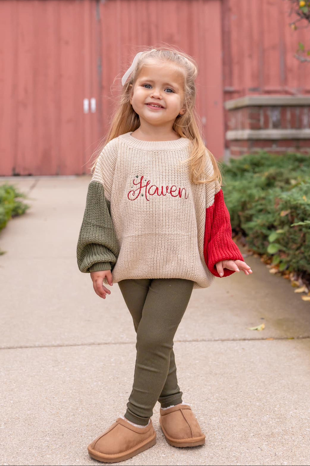 Ribbed Leggings - Red or Green Christmas Coordinating