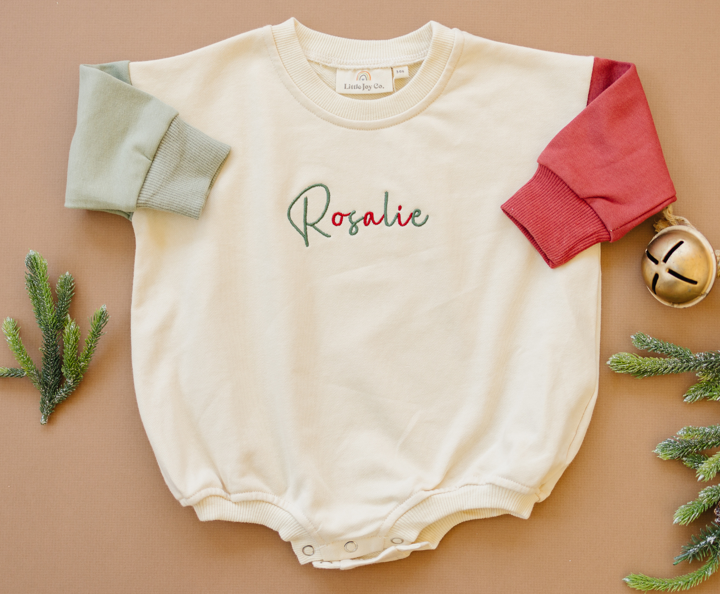 Christmas Colorblock Sweatshirt Romper