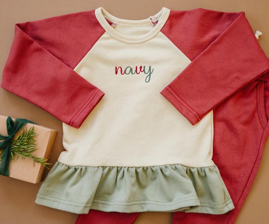 Christmas Colorblock Peplum