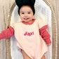 Colorblock Sweatshirt Romper - Pink