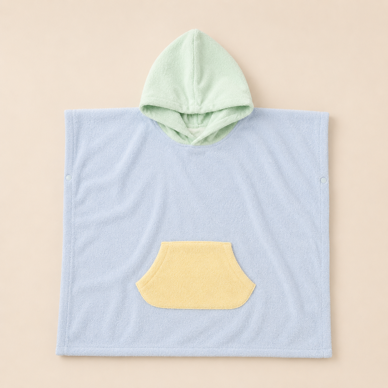 Colorblock Terry Beach Towel Poncho