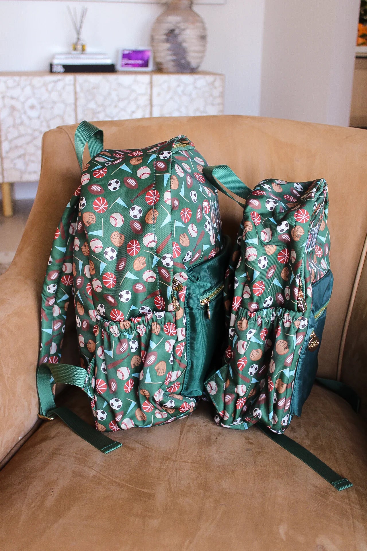 Sports Print Colorblock Backpack - two sizes