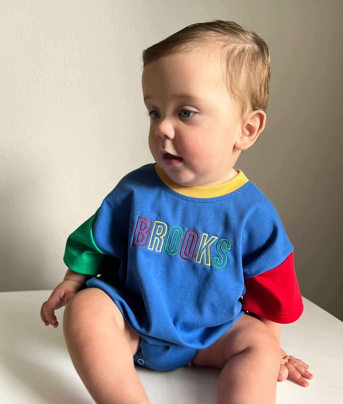 90s Colorblock 90s Colorblock T-Shirt Bubble Romper Blank for Embroidery | LJC Blanks ...