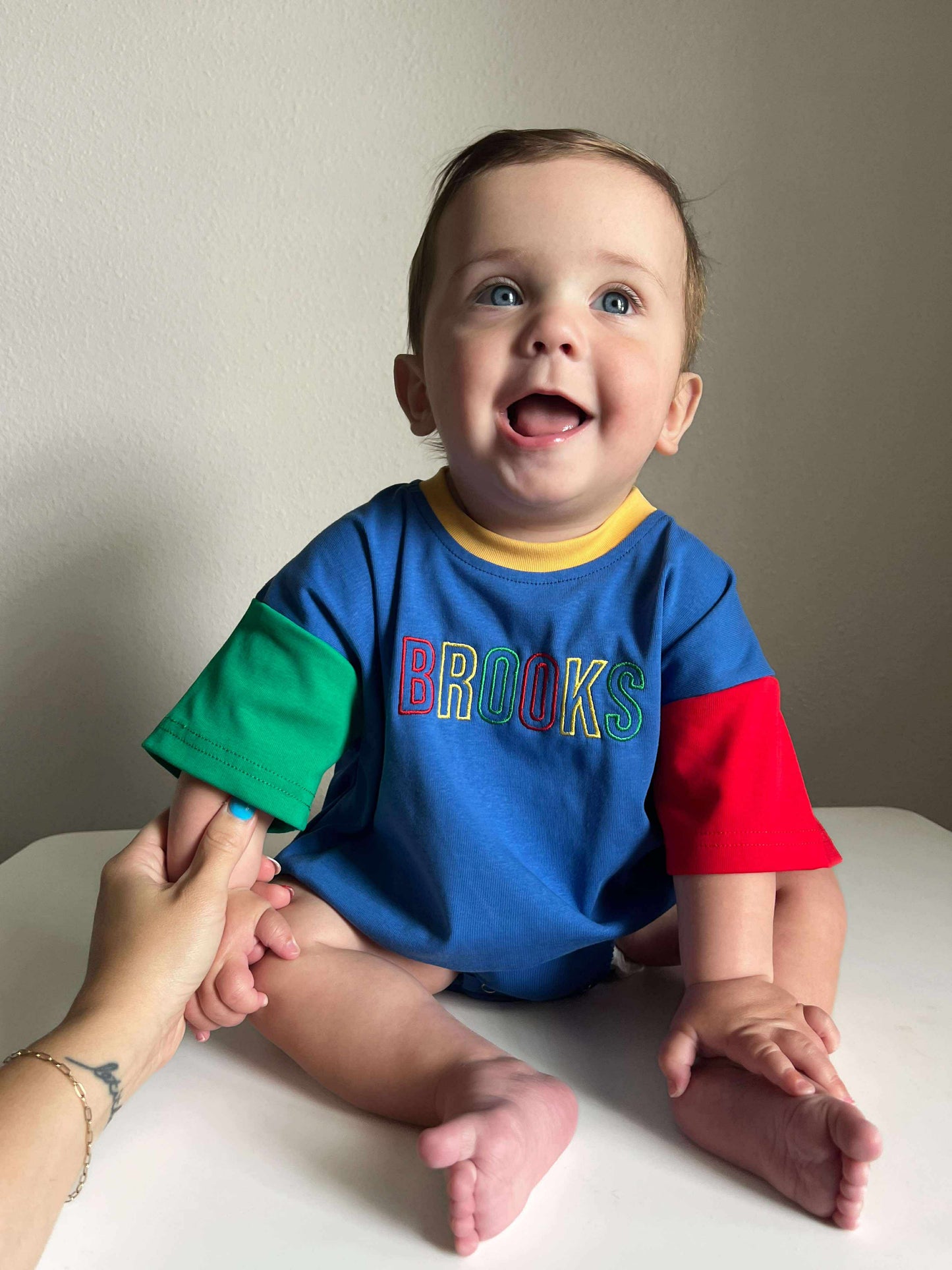 90s Colorblock T-Shirt Bubble Romper