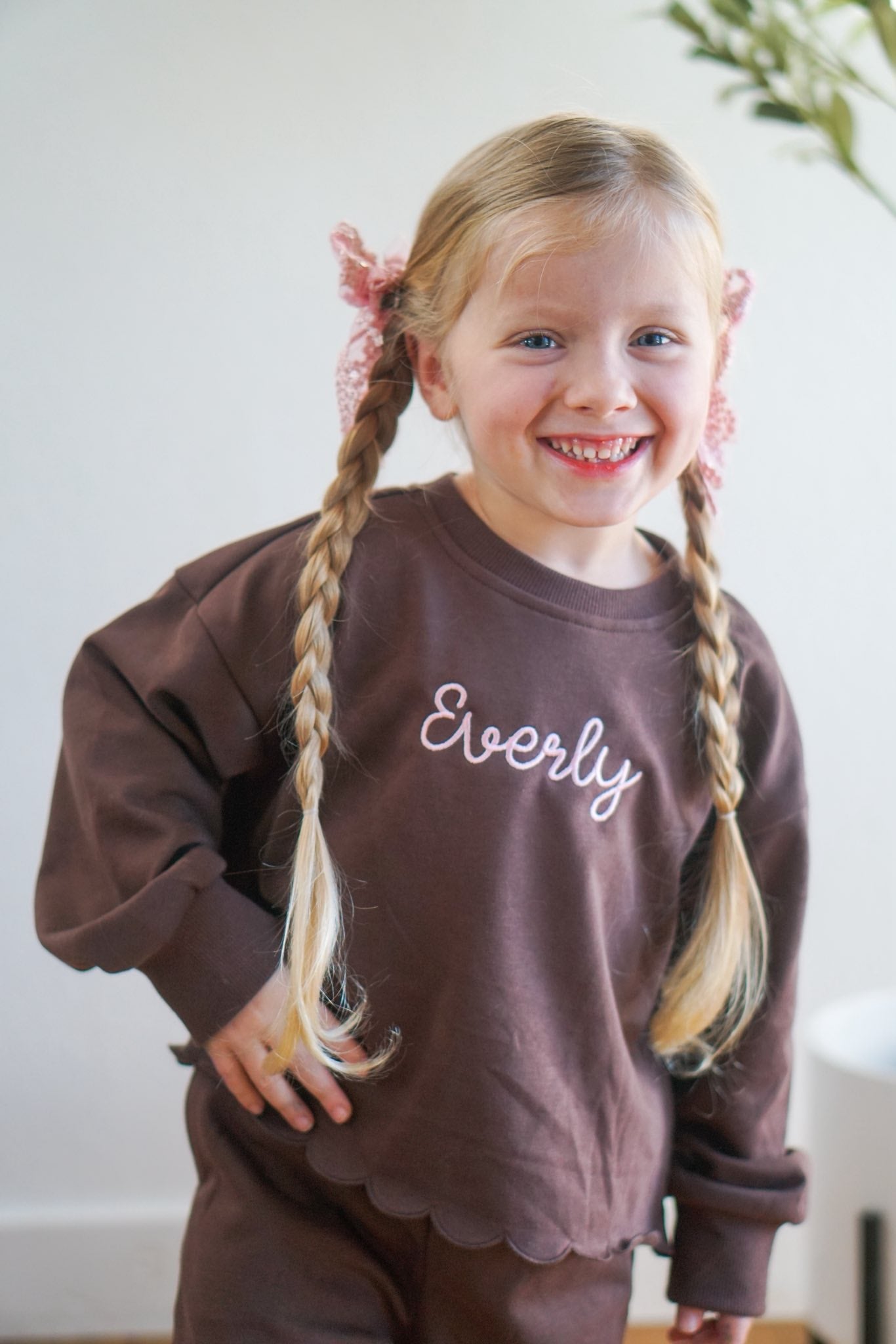 Girls Scalloped Set - Red, Cream, Green or Brown