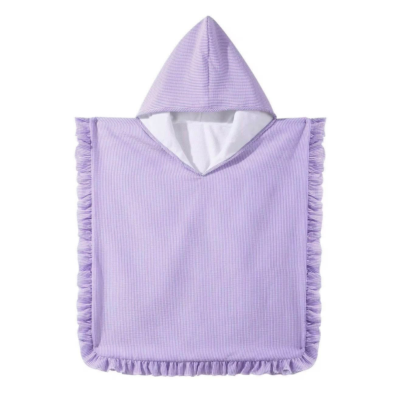 Seersucker Stripe Beach Towel Poncho - more colors