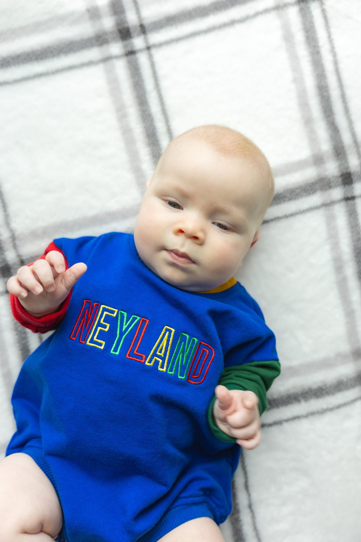 90s Colorblock Sweatshirt Bubble Romper