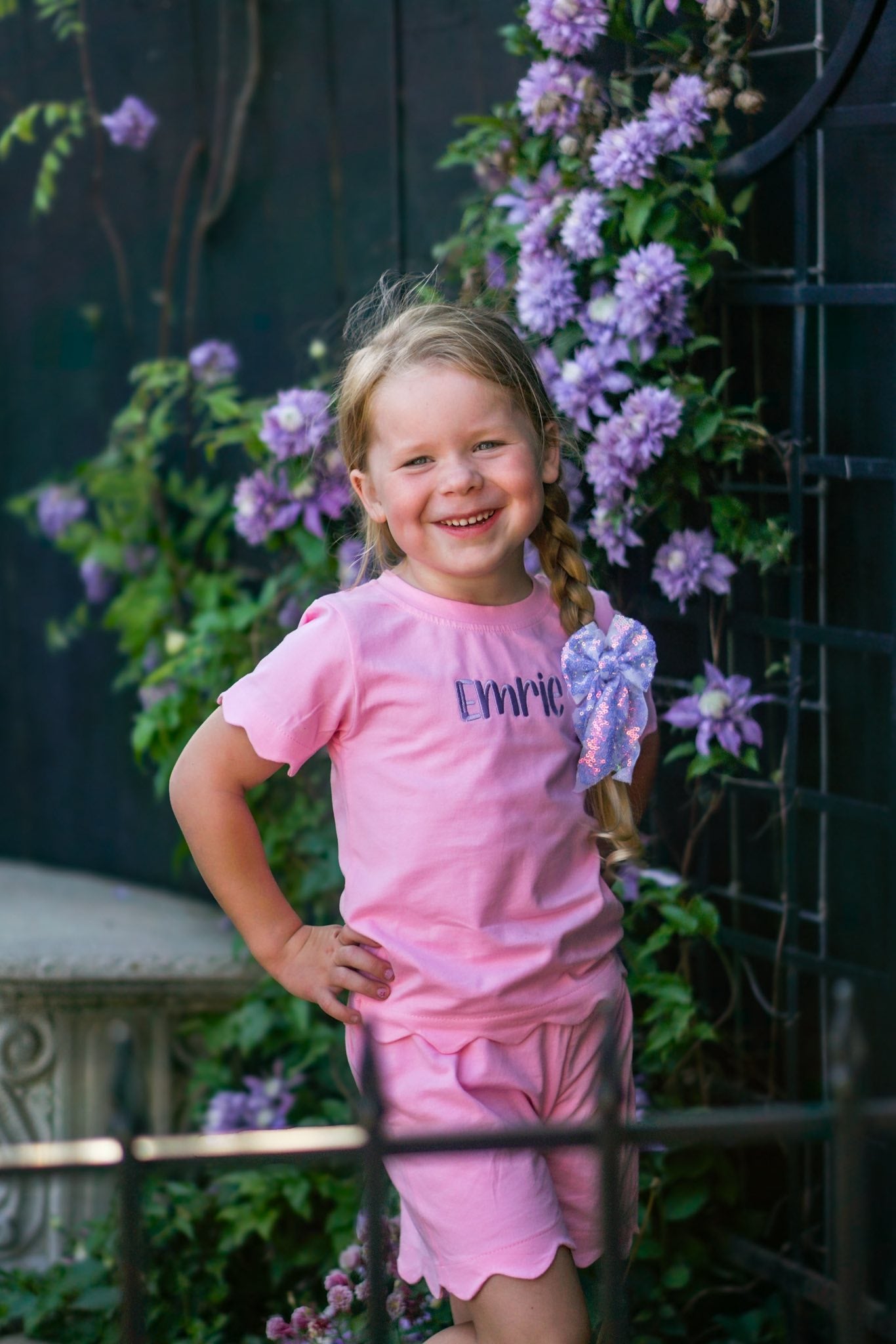 Scalloped Shorts Set - Pink or Purple