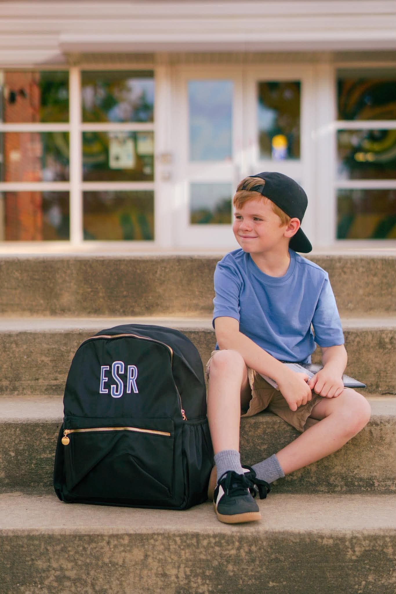 Solid Color Backpack - Blue, Black or Teal