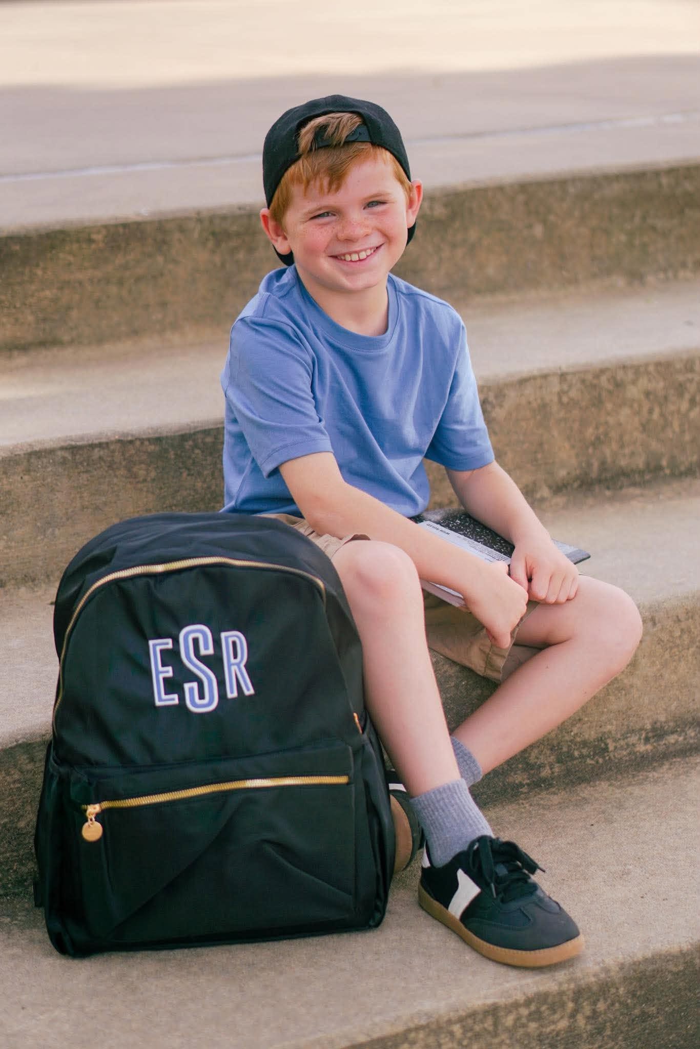 Solid Color Backpack - Blue, Black or Teal