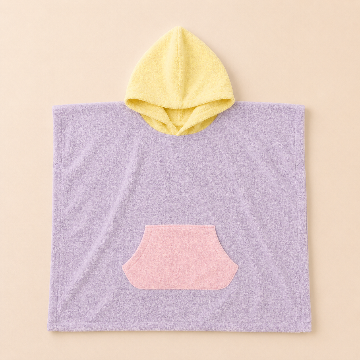 Colorblock Terry Beach Towel Poncho
