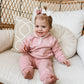 Blank Organic Cotton Quarter-Zip Set - Pink