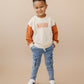 Colorblock Crewneck Sweatshirt - Cream & Orange (Fall/Halloween)