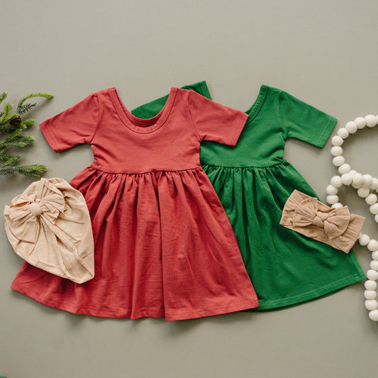 Organic Cotton Twirl Dress - Christmas