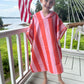 Cabana Stripe Beach Towel Poncho